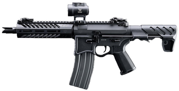 EMG Seekins Precision Licensed PDW SBR SP223 Advanced 7" M-LOK Airsoft M4 AEG Rifle, Black