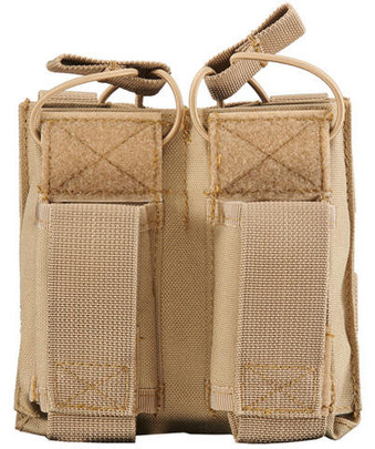 Lancer Tactical Double M4 / Pistol Magazine Pouch, Tan