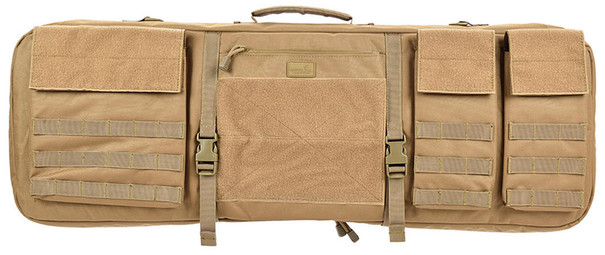 Lancer Tactical 1000D Nylon 3-Way Carry 35" Double Rifle Gun Bag, Khaki