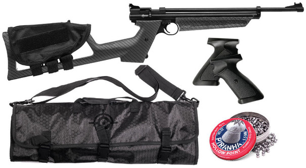 Crosman Drifter Multi-Pump .22 Pellet Pistol/Rifle Kit, Black