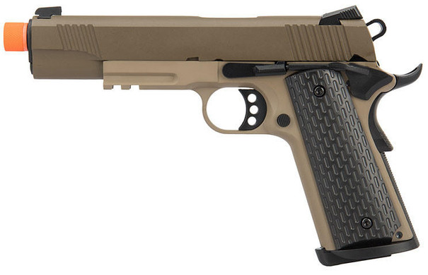 Army Armament Full Metal R28 1911 Gas Blowback Airsoft Pistol, Tan