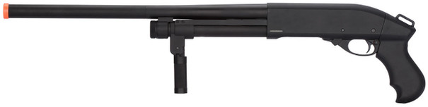 Golden Eagle M870 3/6-Shot Pump Action Gas Airsoft Shotgun w/ Forend Grip, Black