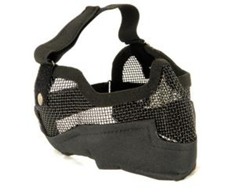 3G Steel Mesh Half Face Mask, Deluxe Version w/ Ear Protection, Black