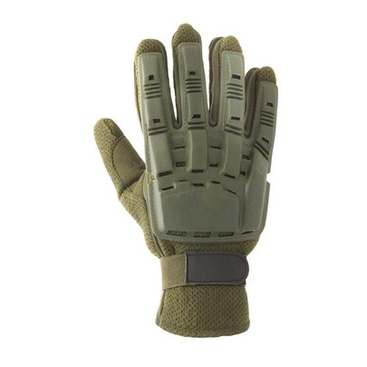 V-Tac Full Finger Plastic Back Airsoft Gloves, OD Green