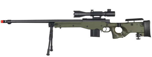 Well MB4403 L96 Bolt Action Airsoft Sniper Rifle w/ Scope and Bipod, OD Green