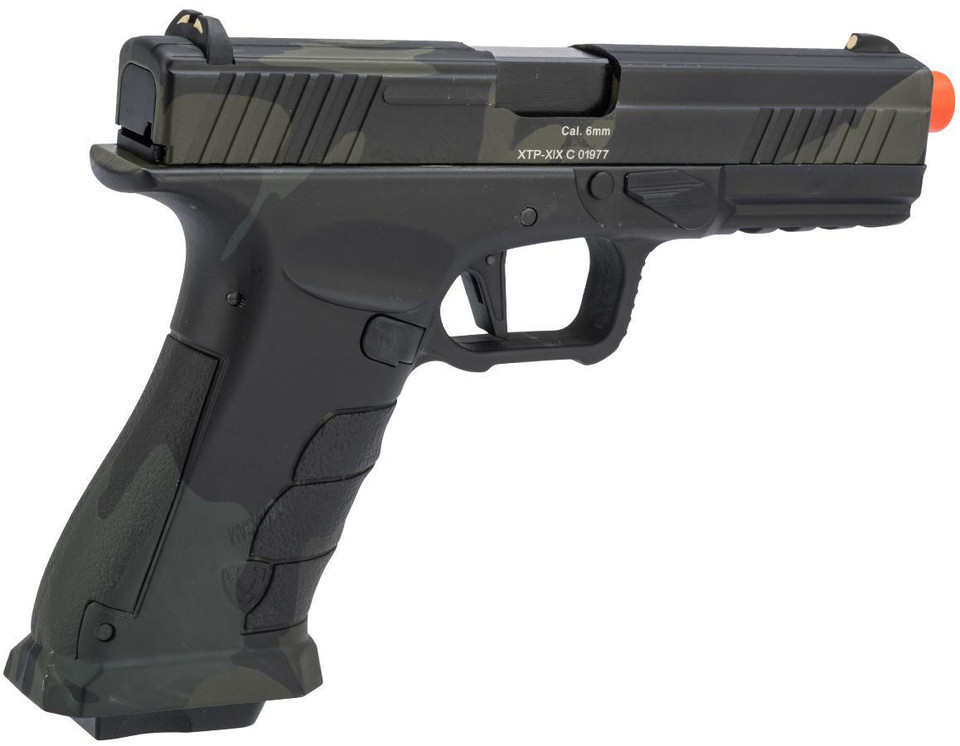 APS XTP CO2 Gas Blowback Airsoft Pistol, Multicam Black Airsoft Station