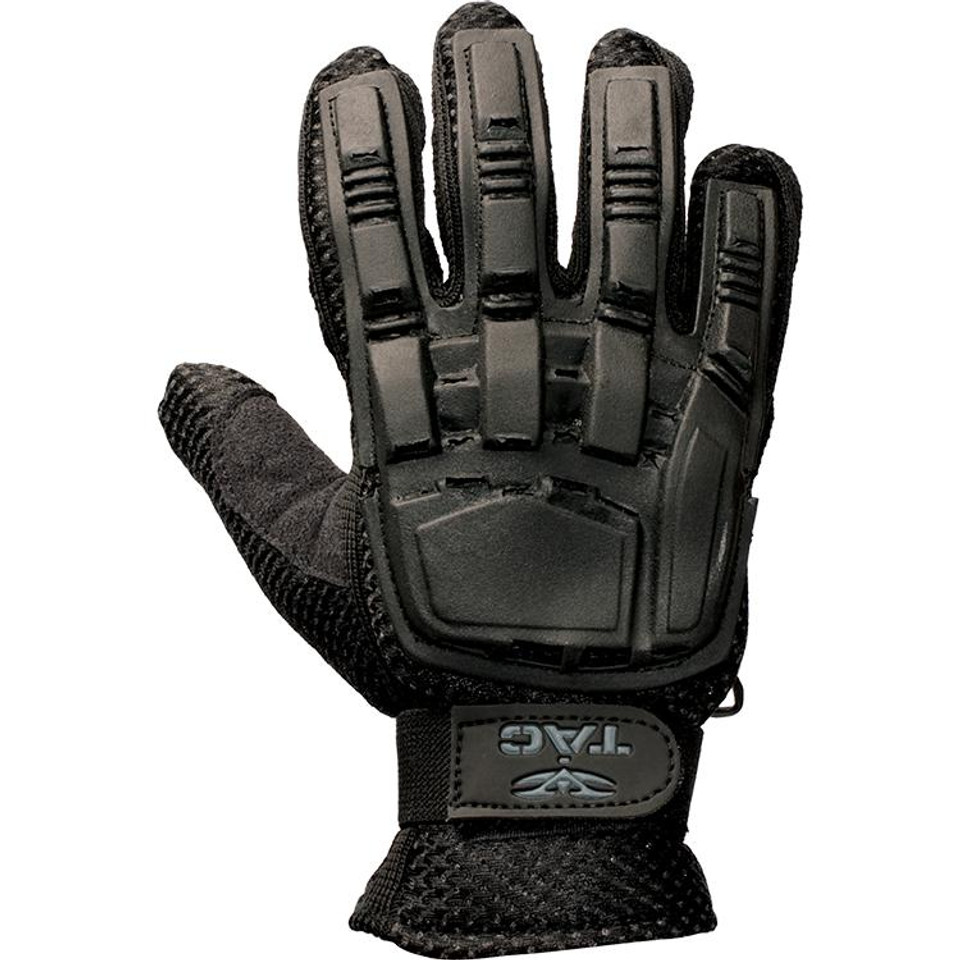 VTac Full Finger Plastic Back Airsoft Gloves, Black