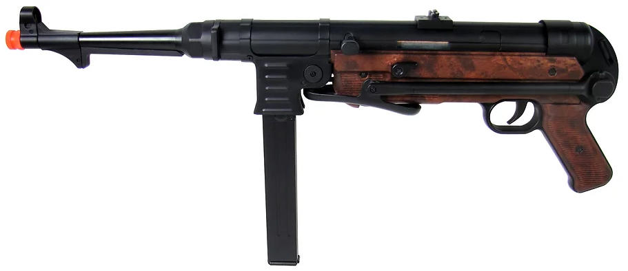 買激安AGM スタンダード電動サブマシンガン MP007/MP40(ブラック×木目調)中古品 アンブレイカブルカスタム仕様 元箱＆取説付き 初速78.1m/s 電動ガン