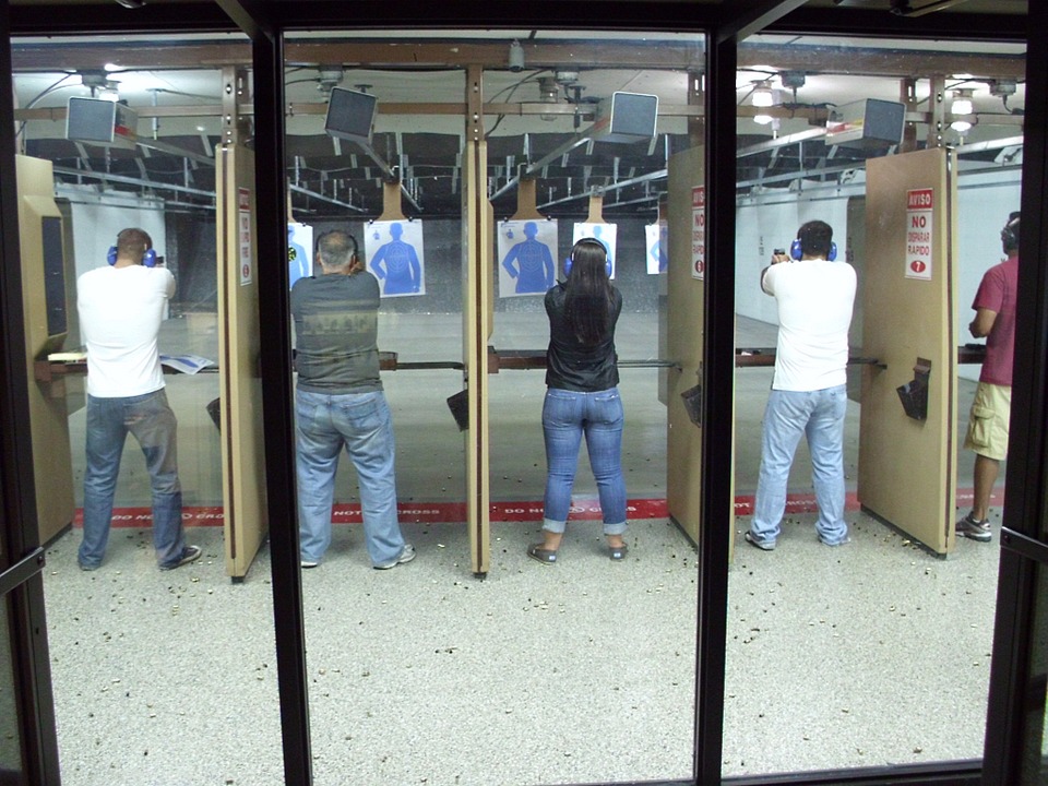 Gun, Range, Shooters, Male, Target, Shooting, Training