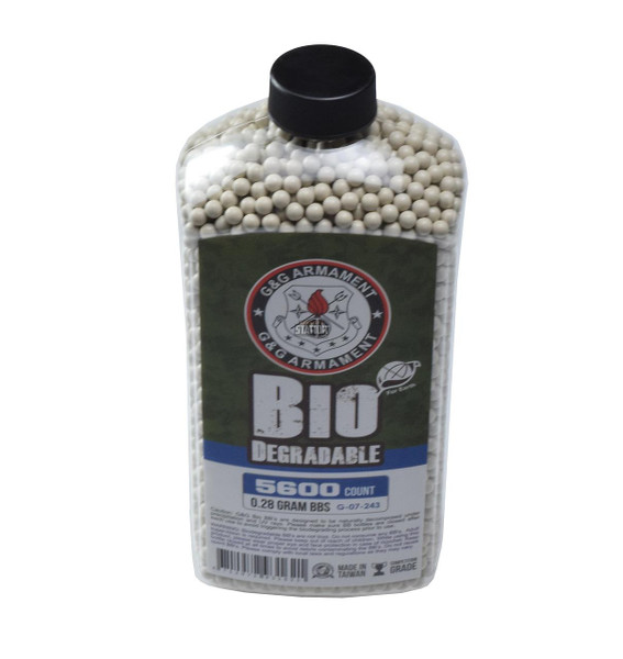 G&G Perfect 0.28g Airsoft BBs, 5600 ct. Bottle, White, Biodegradable