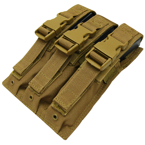 Condor MOLLE Triple MP5 Magazine Pouch, Coyote