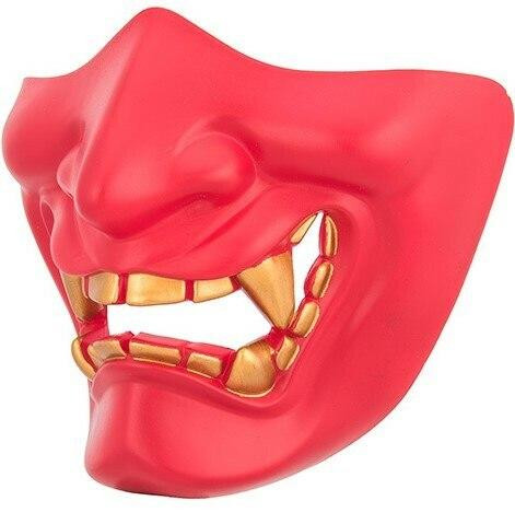 Yokai Ogre Padded Polymer Lower Face Mask, Red UK-AC-883R