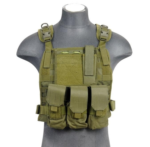 Lancer Tactical Nylon MOLLE Plate Carrier, OD Green UK-CA-301PN