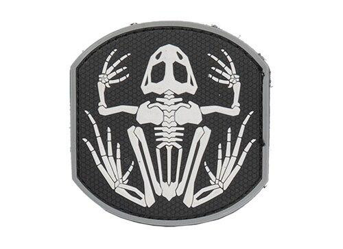 Frog Skeleton PVC Patch, Black & White UK-AC-390A