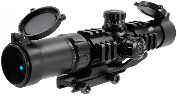 Aim Sports 1.5-4x30 Tri Ill. CQB Scope with Locking Turrets/Arrow, Black | Airso ASI-JTCR1