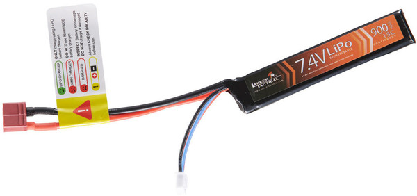 Lancer Tactical 7.4v 900mAh 15C LiPO Battery, Deans Connector | Airsoft Station