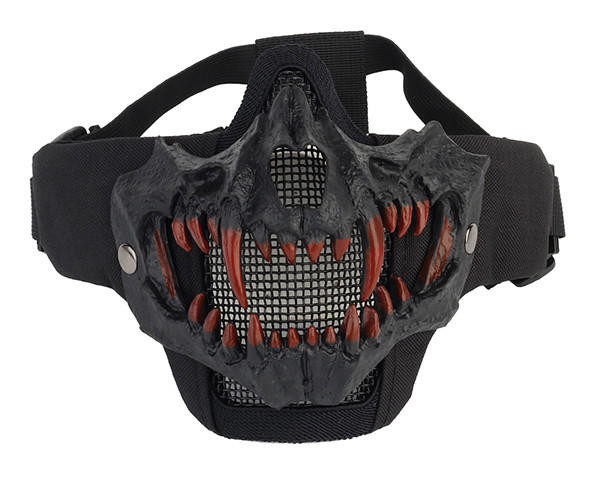 UK Arms Upgraded Fangs Mesh Lower Face Mask, Black | Airsoft Station UK-CA-2116