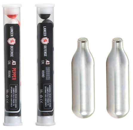 Lancer Defense .43 Cal Pepper Ball and Rubber Ball Pack, 8 Rounds of Each | Airs UK-LTD-43-BALLPR8