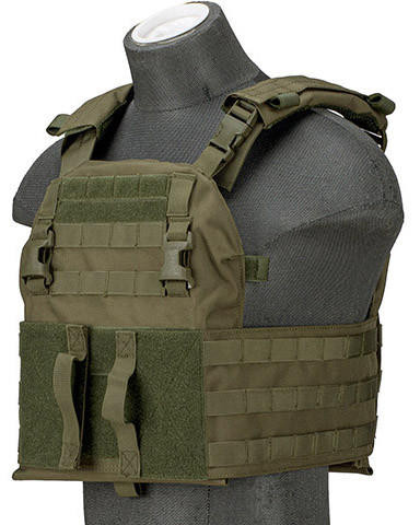 Lancer Tactical Quick Depart Plate Carrier, OD Green | Airsoft Station UK-CA-2155G