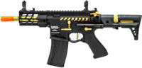 Lancer Tactical Enforcer Gen 2 Battle Hawk 4" PDW Airsoft AEG Rifle, Black/Gold