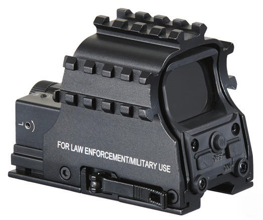 Lancer Tactical 3-Railed Green Dot Sight with Red Laser, Black | Airsoft Station