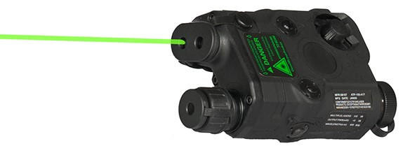 UK Arms AN/PEQ-15 L.E.D. White Light & Green Laser w/ IR Lens, Black | Airsoft S