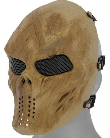 UK Arms Villain Skull Mesh Face Mask, Dried Bone | Airsoft Station UK-AC-476DB