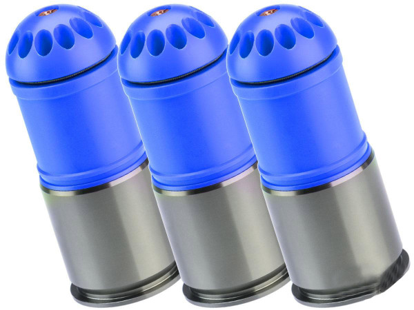Matrix x MAG 120 Round POM Airsoft Gas Grenade Shell Set of 3, Blue | Airsoft St EVK-39170
