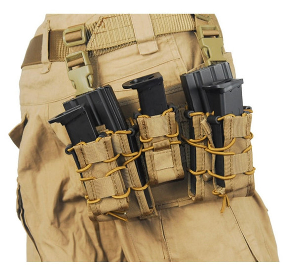 Lancer Tactical TKO Mag Pouch Leg Rig, Tan | Airsoft Station