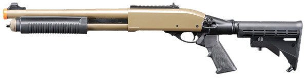 Golden Eagle M8871 3/6-Shot Pump Action Gas Airsoft Shotgun w/ Ghost Ring Iron S