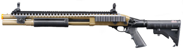Golden Eagle M8874 3/6-Shot Pump Action CO2 Airsoft Shotgun w/ Flip Up Sights, P
