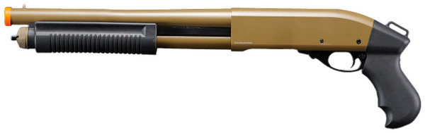 Golden Eagle M8881 3/6-Shot Pump Action Gas Airsoft Sawed-Off Shotgun, Tan | Air