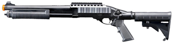 Golden Eagle M8873 3/6-Shot Pump Action Gas Airsoft Shotgun w/ Optic Rail & M4 C