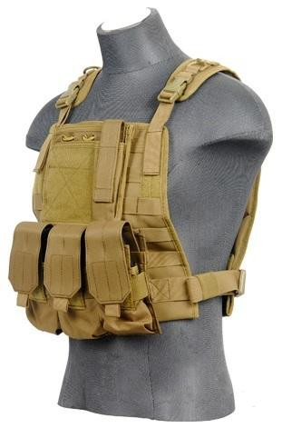 Lancer Tactical Molle Plate Carrier Vest in Tan