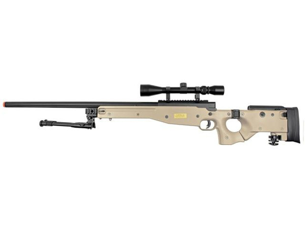 WELL L96 Bolt Action Airsoft Sniper Rifle w/ Folding Stock Tan