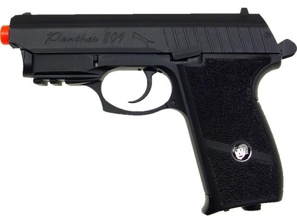WG Panther 801 CO2 Airsoft Pistol, Full Metal Blowback, Black with