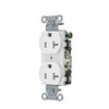 Hubbell Wiring Device-Kellems CR20WHI Duplex Receptacle (White, 125v, 20A, 2P, 3W)