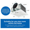 Panasonic FV-1115VKL2 Ventilation Fan (White, 120v, 60Hz, Ceiling, 110, 130, 150CFM, 6in)