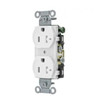 Hubbell Wiring Device-Kellems CR20WHITR Duplex Receptacle (White, 125v, 20A, 2P, 3W)