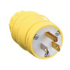 Hubbell Wiring Device-Kellems HBL14W47 Straight Blade Plug (Yellow, 125v, 15A, 2P, 3W)