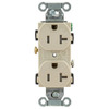 Hubbell Wiring Device-Kellems CR20LATR Duplex Receptacle (Light Almond, 125v, 20A, 2P, 3W)