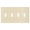 Leviton 86012 Wall Plate (Ivory, Thermoset Plastic, Gangs: 4)