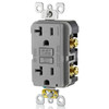 Leviton GFTR2-GY Duplex Receptacle (Gray, 125VAC, 20A, 2P, 3W)