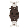 Leviton 5821 Single Receptacle (Brown, 250VAC, 20A, 2P, 3W)