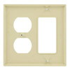 Leviton 80746-I Wall Plate (Ivory, Thermoplastic Nylon, Gangs: 2)