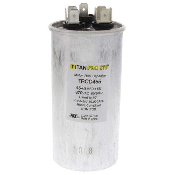 Titan Pro TRCD455 Capacitor (370v, Round, 45/5MFD)