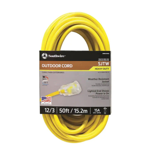 Southwire 2588SW0002 Extension Cord (Yellow, 13.5in)