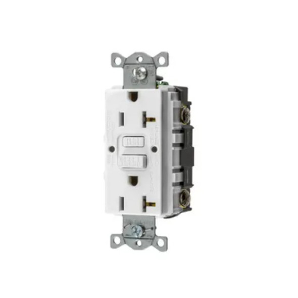 Hubbell Wiring Device-Kellems GFRST20W Receptacle  (White, 125v, 20A, 2P, 3W)