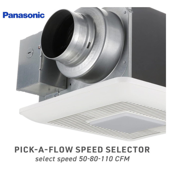 Panasonic FV-0511VQL1 Ventilation Fan (White, 120v, 60Hz, Ceiling Recessed, 110, 50, 80CFM, 4, 6in)
