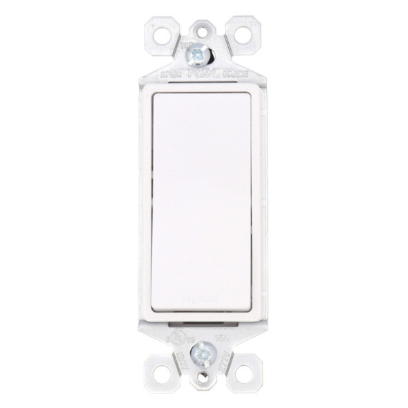Pass & Seymour TM870W Rocker Switch (White, 120/277v, 15A, 1P)